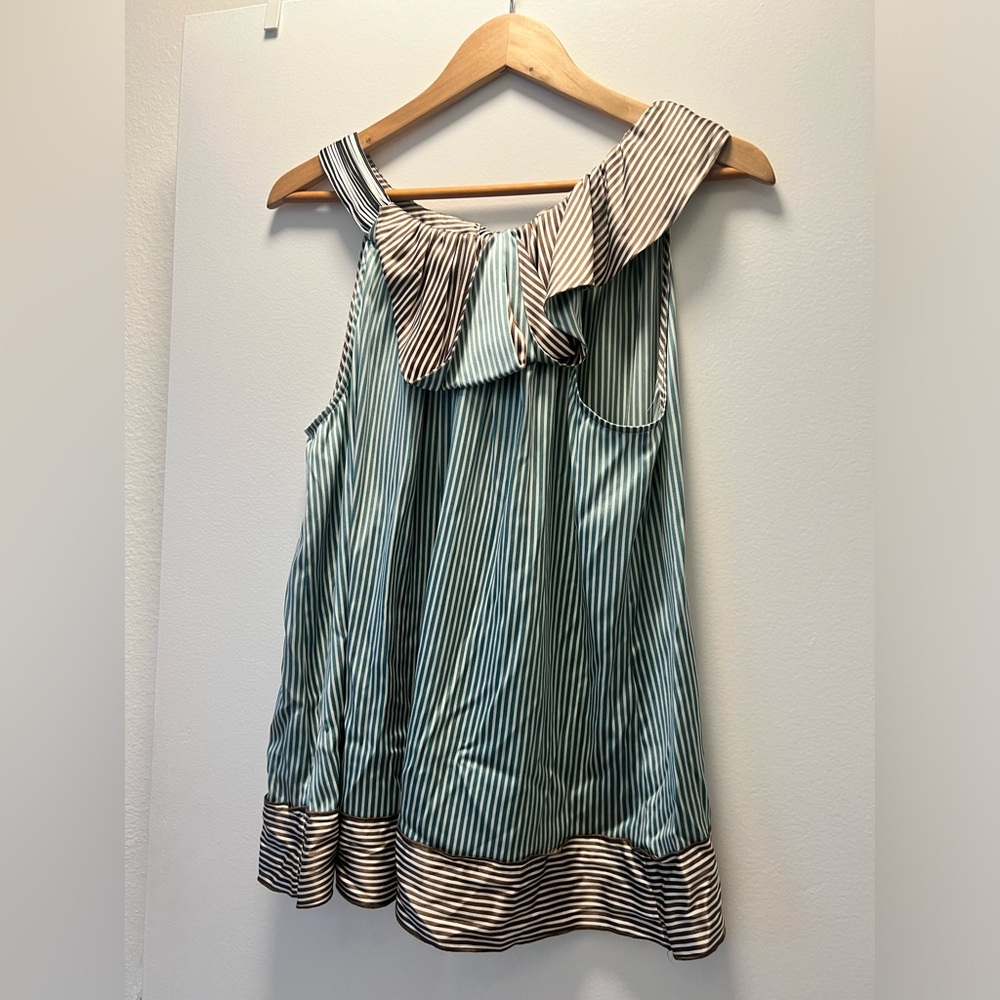 BCBGMaxAzria Striped Silk Halter Tank Size S